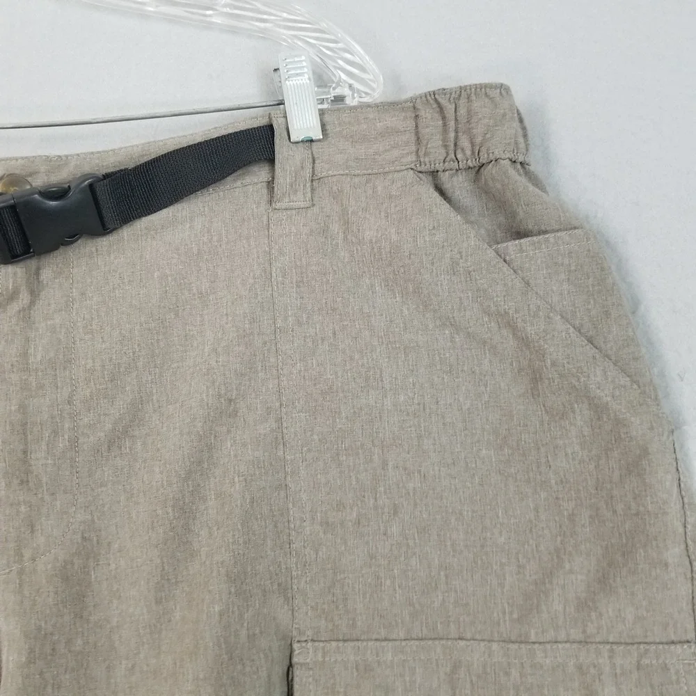 Croft & Barrow Cargo Shorts Mens 48 Tan Heathered Utility Belted Hiking Outdoor